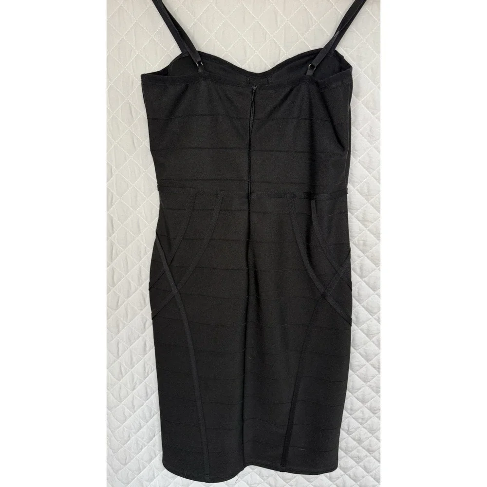 Bodycon Hot Haute‎ Monde Black Spaghetti Corset Dress Size L